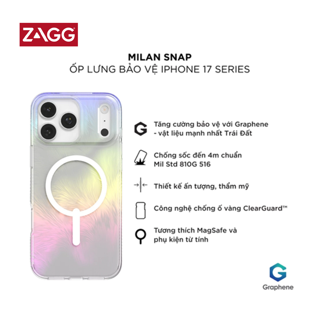 ZAGG Milan Snap Case iPhone 17 Series (Fashion Feather)