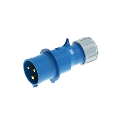 Phích cắm loại di động có kẹp giữ dây 3 cực, 16A, IP44 mã MPN2-013