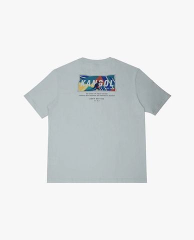  KANGOL - Áo thun unisex cổ tròn tay ngắn phối logo 