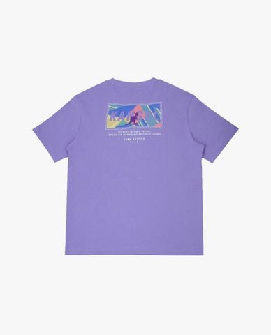  KANGOL - Áo thun unisex cổ tròn tay ngắn phối logo 