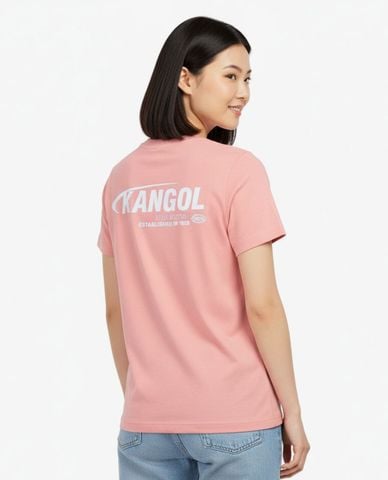  KANGOL - Áo thun unisex cổ tròn tay ngắn phối họa tiết 