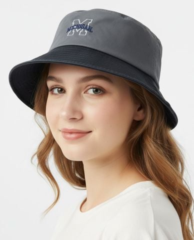  NCAA - Nón bucket unisex thêu chữ 