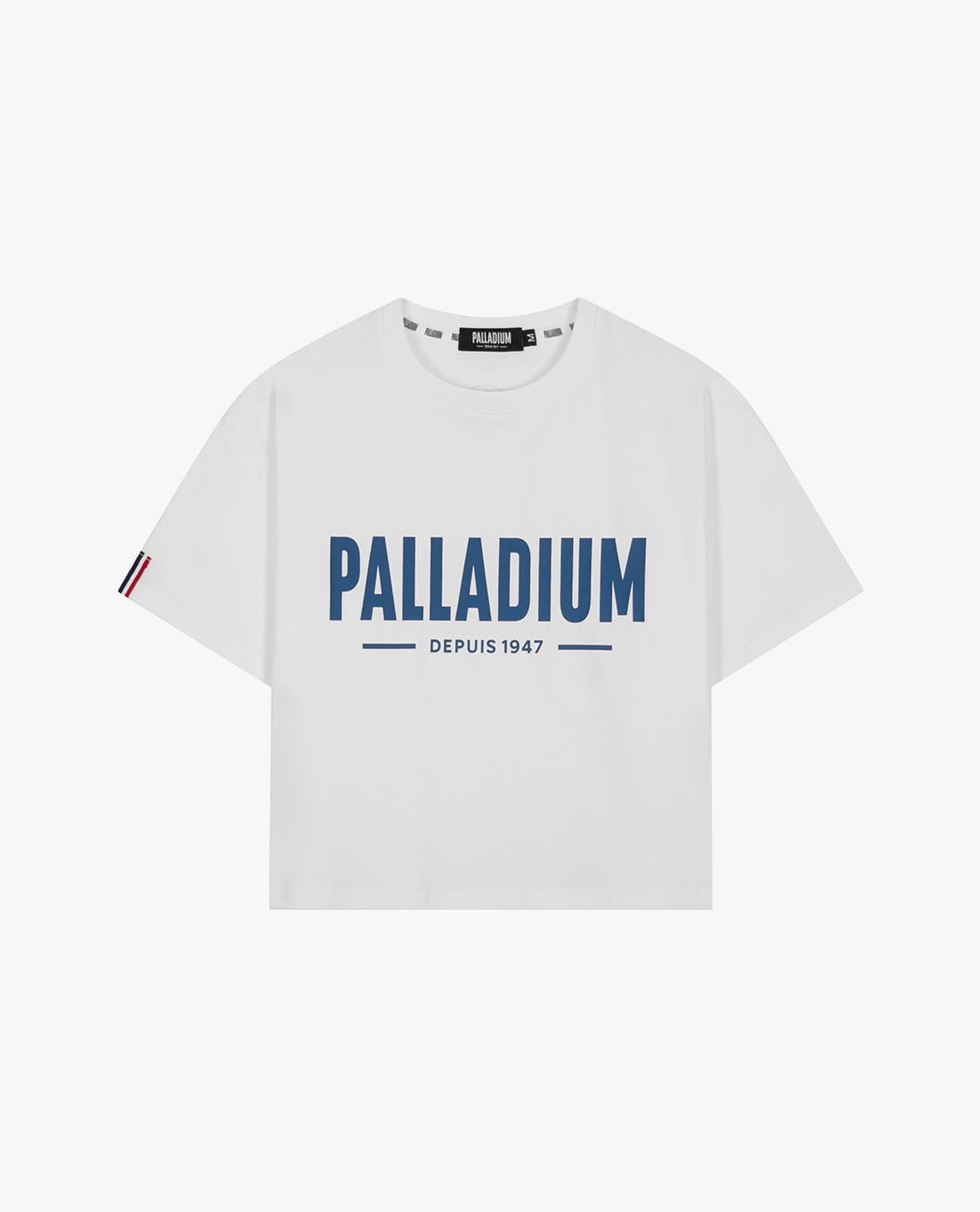 PALLADIUM - Áo croptop nữ cổ tròn tay ngắn in logo