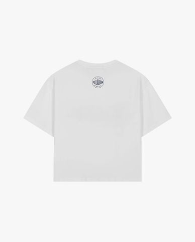  PALLADIUM - Áo croptop nữ cổ tròn tay ngắn in logo 