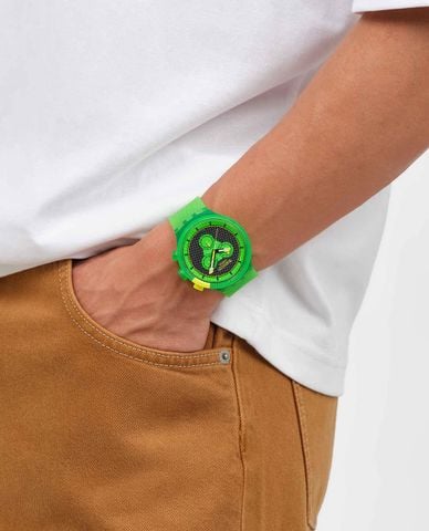 SWATCH - Đồng hồ unisex Glowingly Green 47mm 