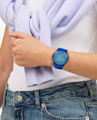  SWATCH - Đồng hồ unisex Brilliantly Blue 41mm 