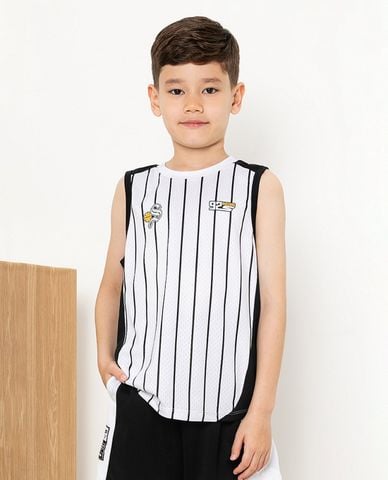  SKECHERS - Áo sát nách bé trai cổ tròn kẻ sọc 