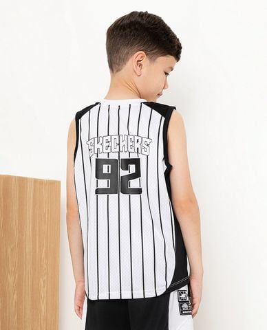  SKECHERS - Áo sát nách bé trai cổ tròn kẻ sọc 