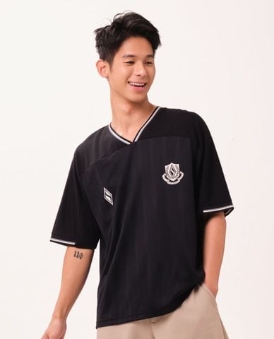  SKECHERS - Áo thun nam cổ V tay ngắn Game On Iconic 