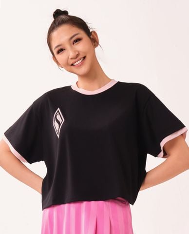  SKECHERS - Áo thun nữ cổ tròn tay ngắn Game On Iconic 