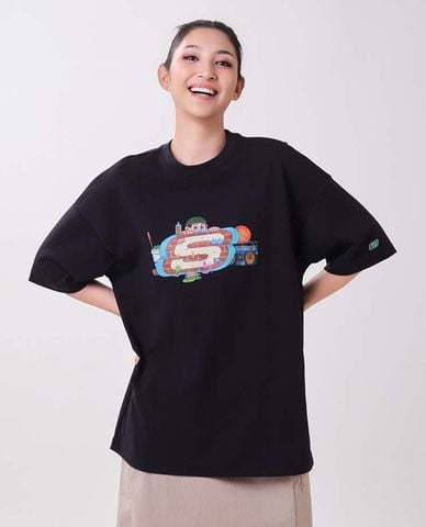  SKECHERS - Áo thun unisex tay ngắn Skechers x Cloakwork 