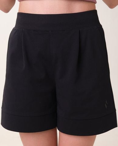  SKECHERS - Quần short thể thao nữ ống rộng dập logo 