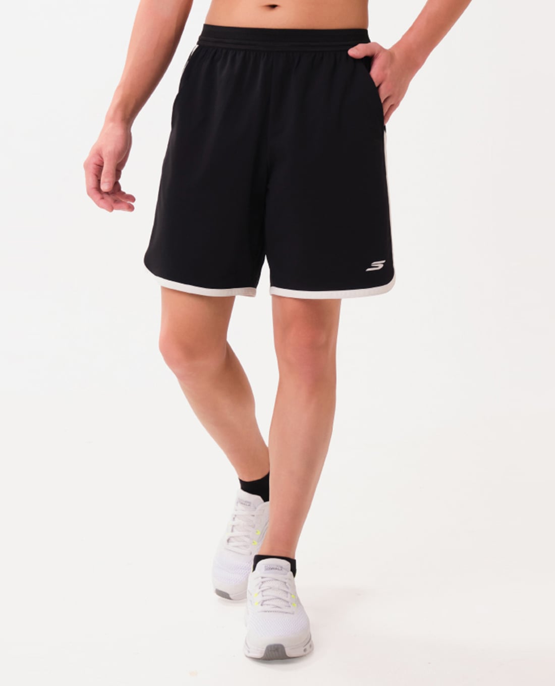 SKECHERS - Quần short tập luyện nam phối viền Performance