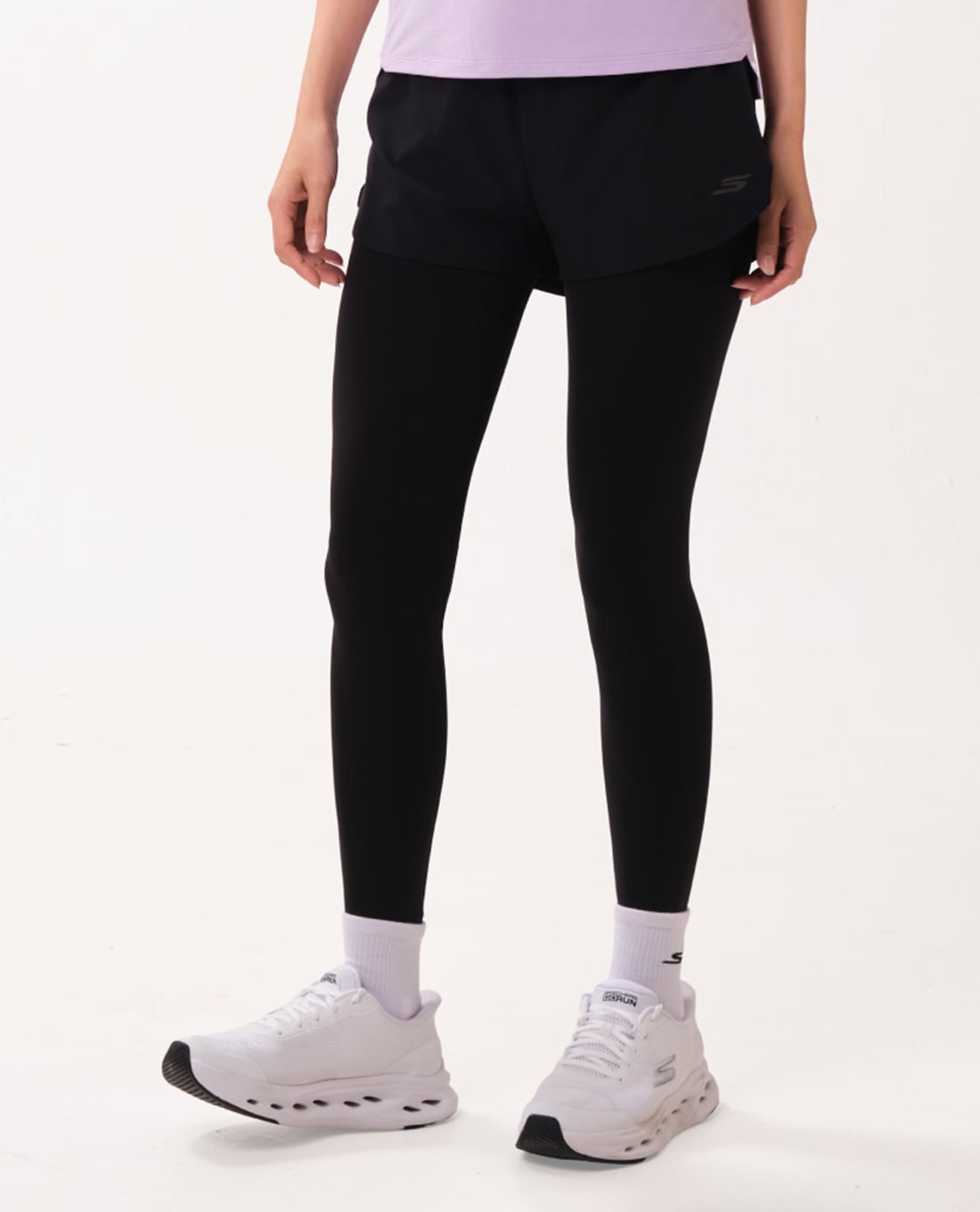 SKECHERS - Quần short chạy bộ nữ phối legging Performance