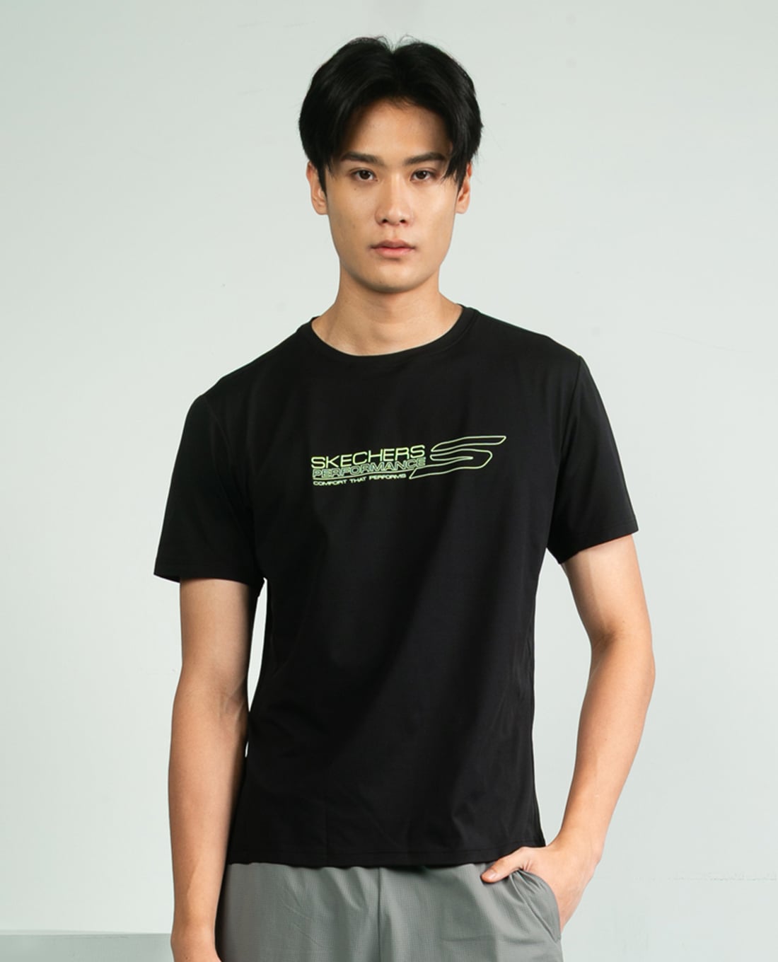 SKECHERS - Áo thun nam cổ tròn tay ngắn Performance