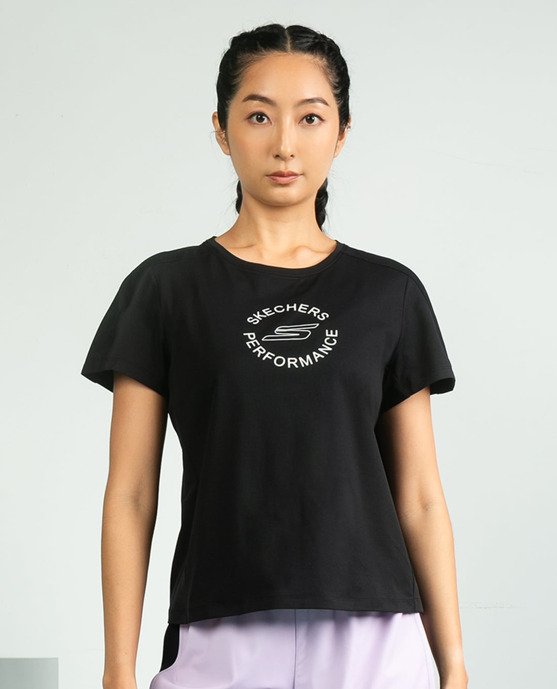 SKECHERS - Áo thun thể thao nữ cổ tròn tay ngắn Performance