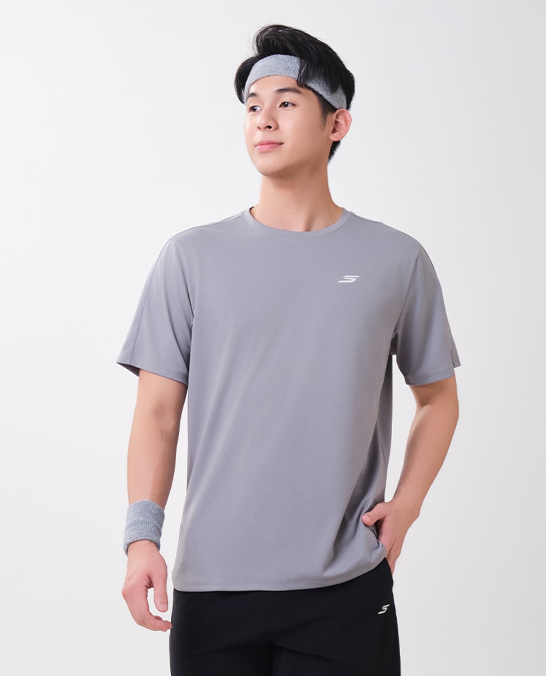 SKECHERS - Quần short tập luyện nam lưng thun Performance