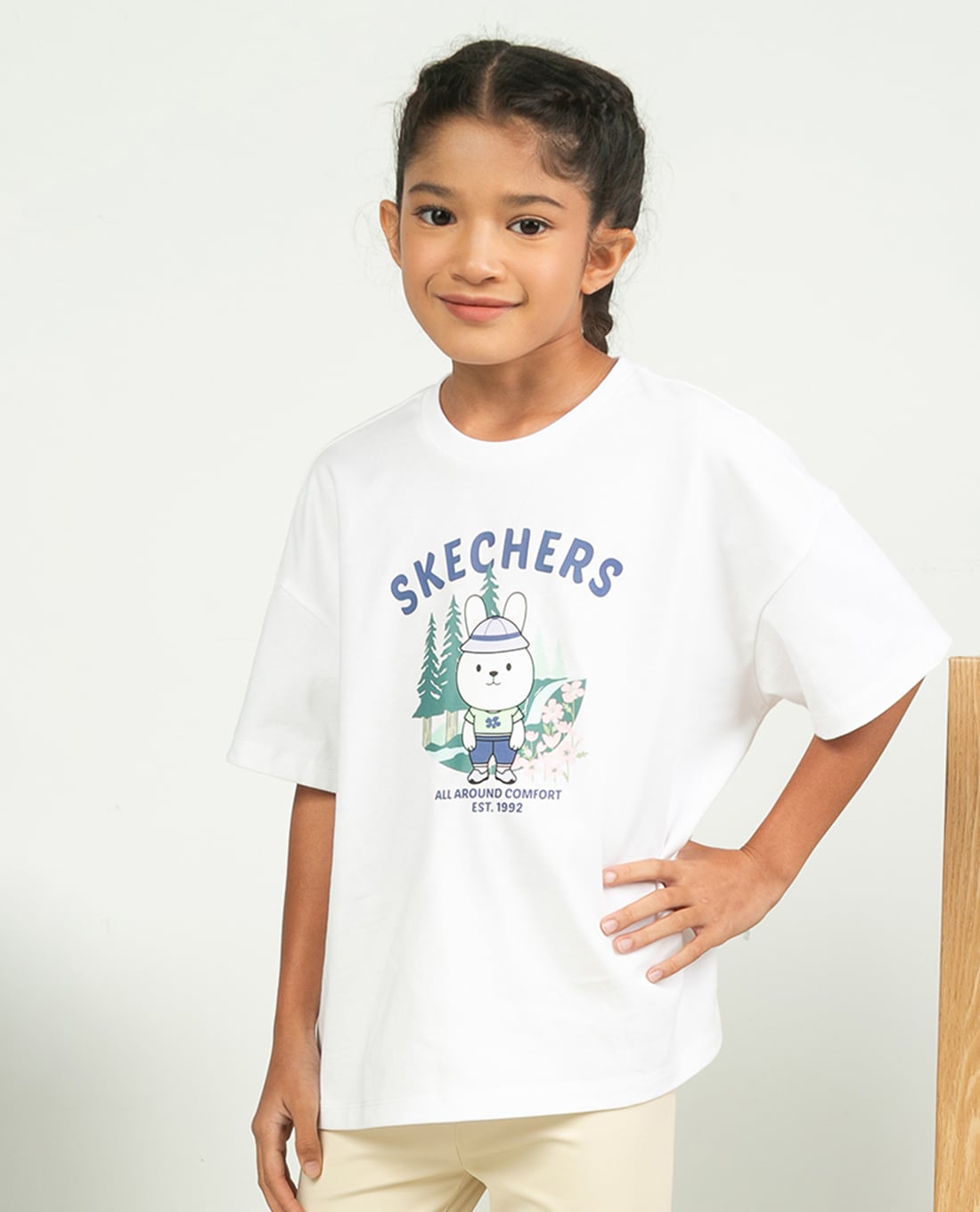 SKECHERS - Áo thun bé gái cổ tròn tay ngắn Urban Outdoor