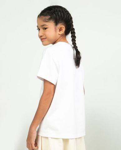  SKECHERS - Áo thun bé gái cổ tròn tay ngắn in họa tiết 