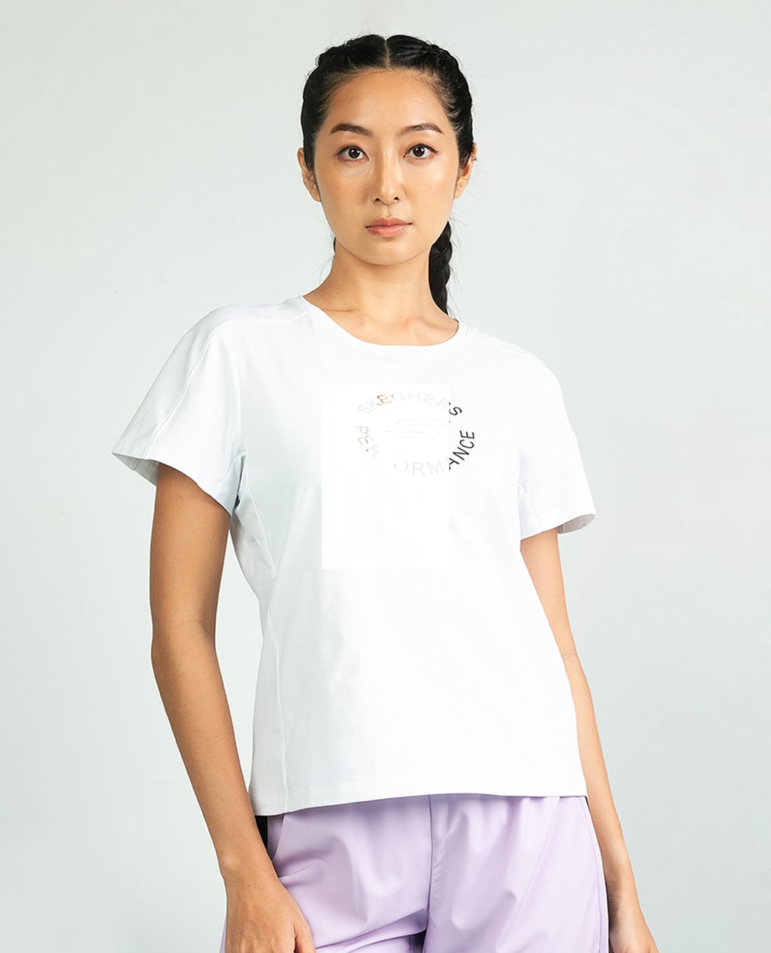 SKECHERS - Áo thun thể thao nữ cổ tròn tay ngắn Performance