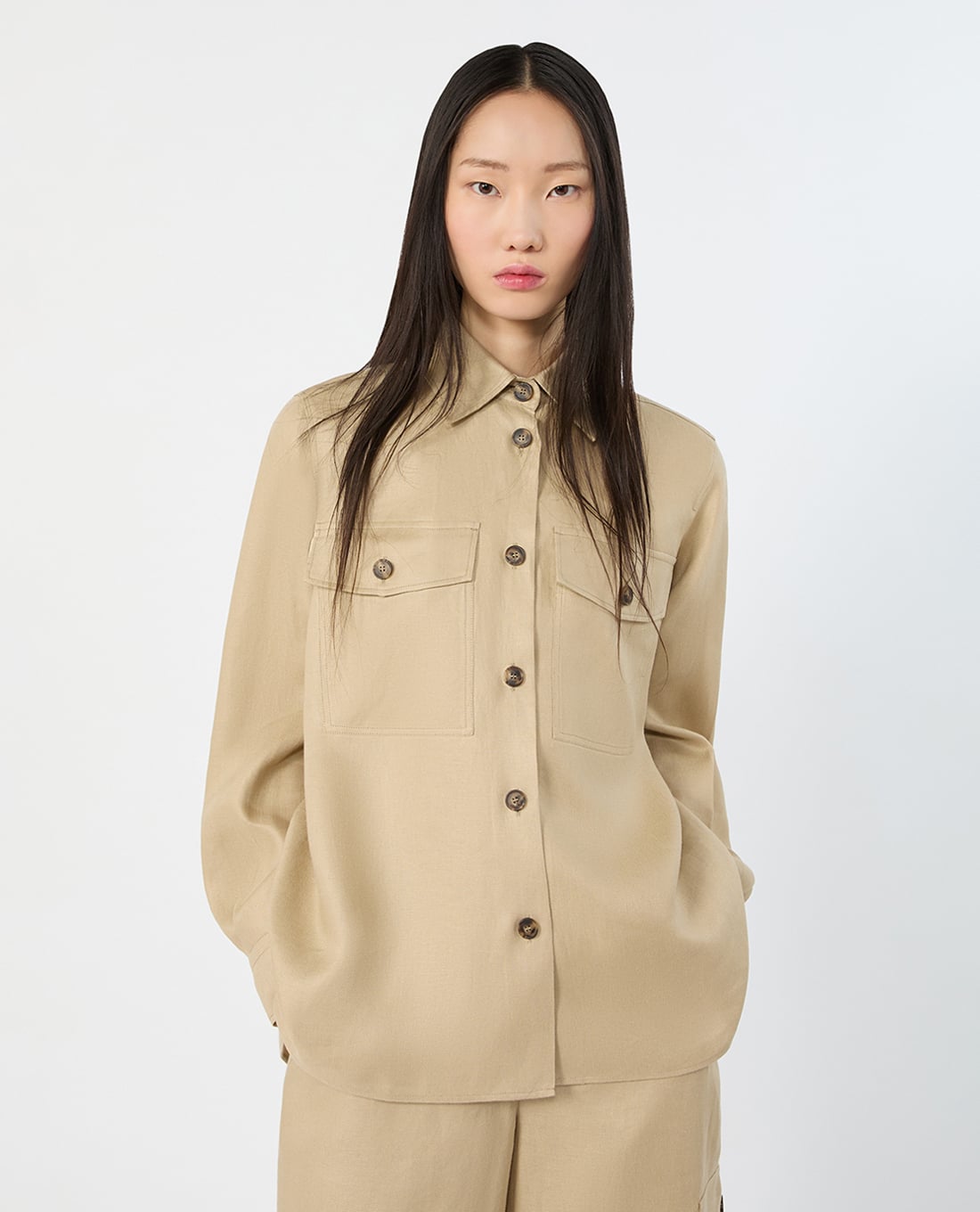 WEEKEND MAX MARA - Áo khoác sơ mi nữ tay dài Wkipomposa