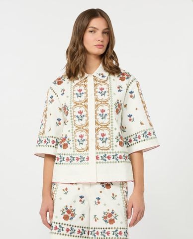  WEEKEND MAX MARA - Áo khoác sơ mi nữ tay lửng Wkdfarsa 
