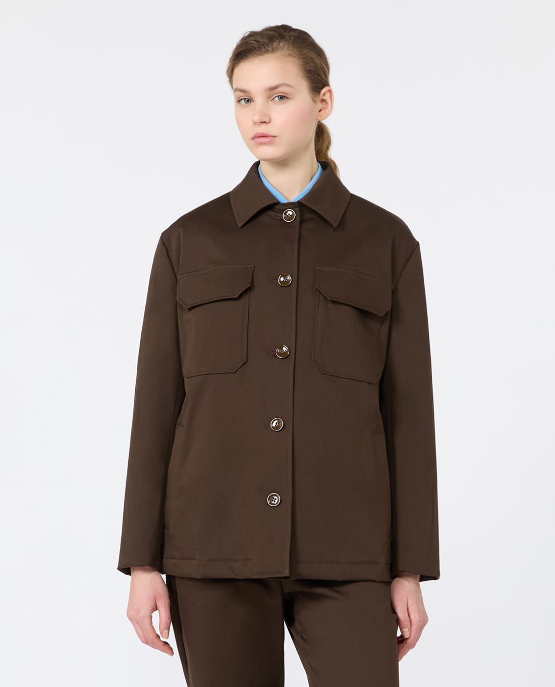 WEEKEND MAX MARA - Áo khoác sơ mi nữ cổ bẻ tay dài Wkselmo