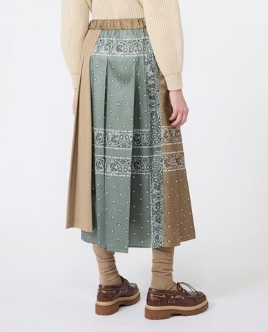  WEEKEND MAX MARA - Chân váy xếp li midi vạt lệch Wkdceci 