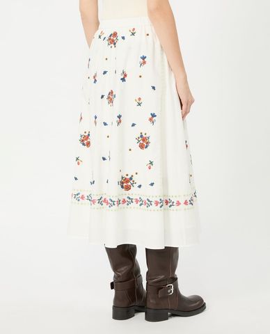  WEEKEND MAX MARA - Chân váy chữ A midi thêu hoa Wkdfalla 