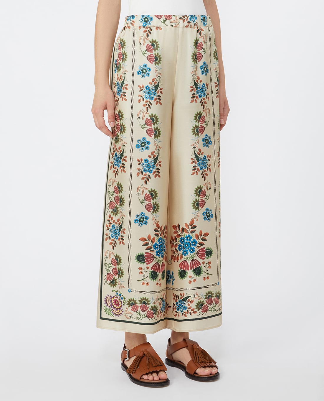 WEEKEND MAX MARA - Quần nữ ống rộng lưng thun in hoa Wkdsnack