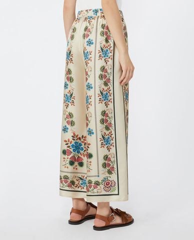  WEEKEND MAX MARA - Quần nữ ống rộng lưng thun in hoa Wkdsnack 