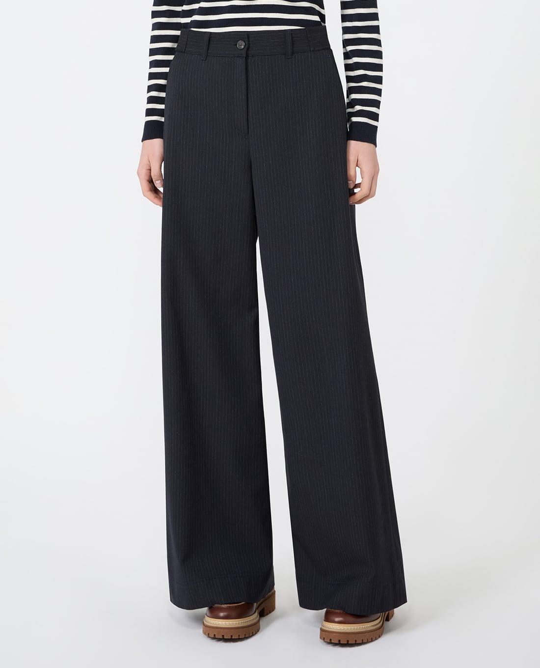 WEEKEND MAX MARA - Quần nữ ống rộng kẻ sọc Wkdbravo
