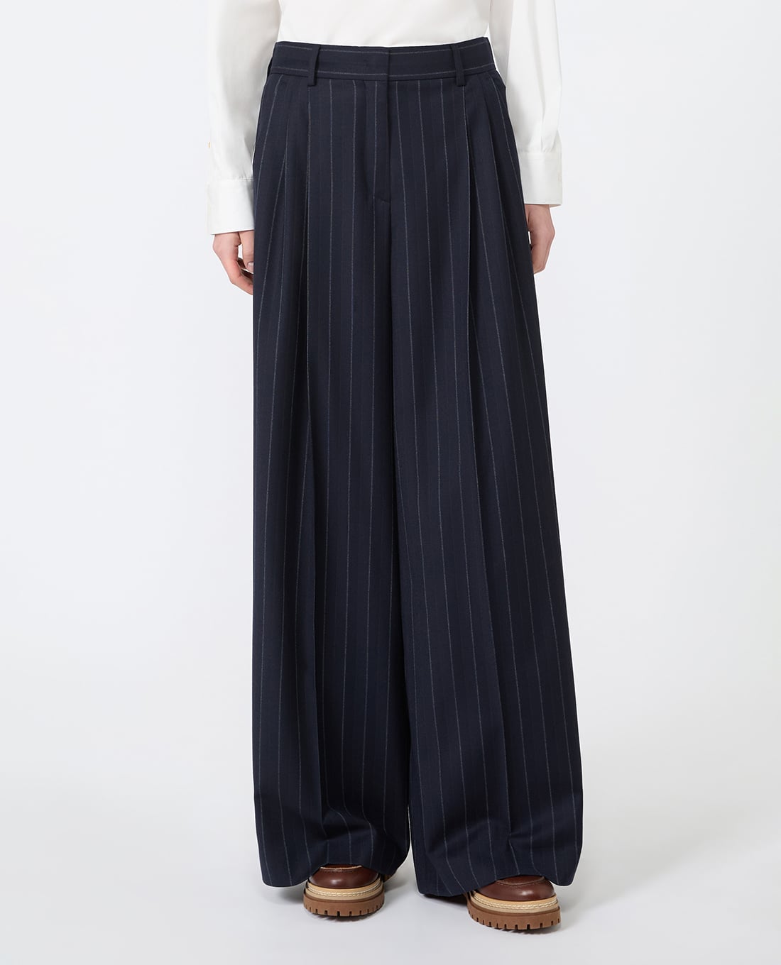 WEEKEND MAX MARA - Quần nữ ống rộng kẻ sọc Wkdnebbie