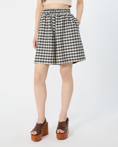  WEEKEND MAX MARA - Quần short nữ ống rộng sọc caro Wkiastrale 