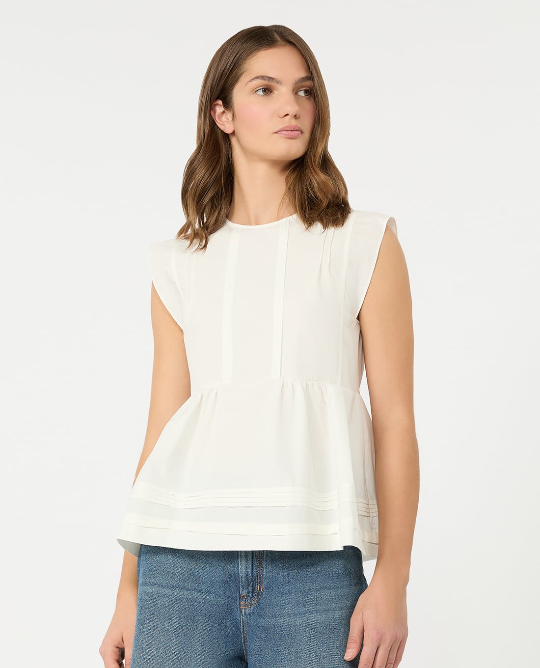 WEEKEND MAX MARA - Áo sát nách nữ cổ tròn bo eo Wkdvallo