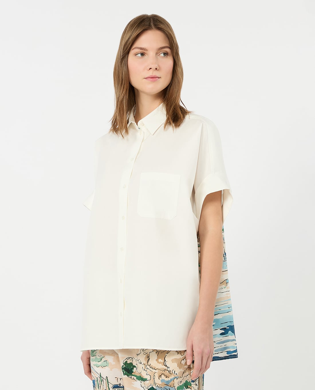 WEEKEND MAX MARA - Áo sơ mi nữ tay ngắn in họa tiết Wkdtuono