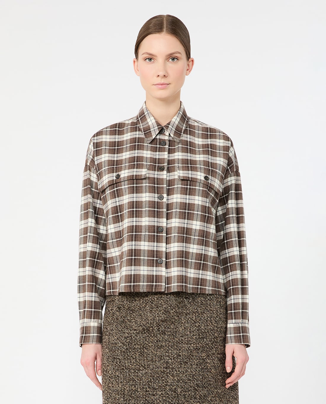 WEEKEND MAX MARA - Áo sơ mi nữ tay dài kẻ caro Wkdberlina