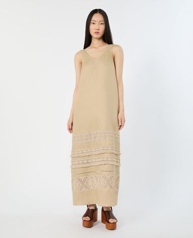  WEEKEND MAX MARA - Đầm hai dây midi phối ren Wkipallore 