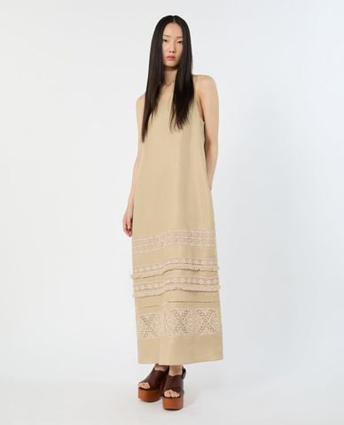  WEEKEND MAX MARA - Đầm hai dây midi phối ren Wkipallore 
