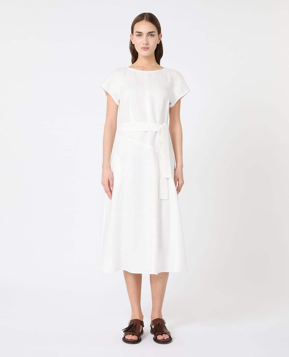 WEEKEND MAX MARA - Đầm midi cổ tròn tay ngắn Wkdesordio