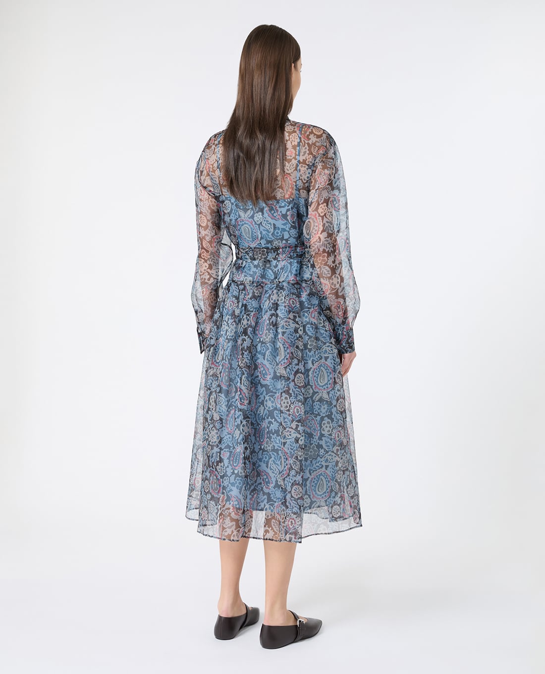 WEEKEND MAX MARA Đầm sơ mi midi xuyên thấu in họa tiết Wkdslalom - mẫu đầm sơ mi dáng dài tại Maison Online