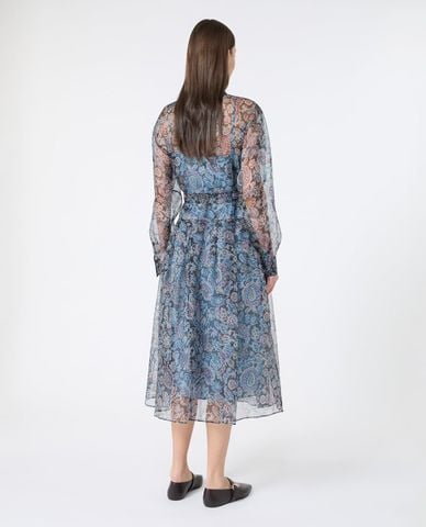  WEEKEND MAX MARA - Đầm sơ mi midi xuyên thấu in họa tiết Wkdslalom 