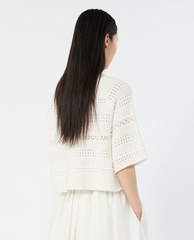  WEEKEND MAX MARA - Áo dệt kim nữ cổ tròn tay lửng Wkiorche 