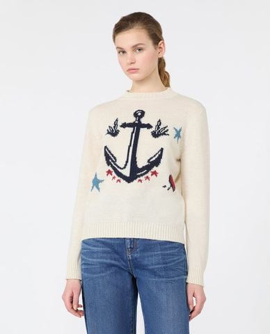 WEEKEND MAX MARA - Áo sweater nữ cổ tròn tay dài Wkdnitra 