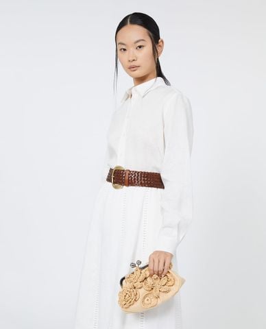  WEEKEND MAX MARA - Clutch nữ hình oval thêu hoa nổi Wkacomune 