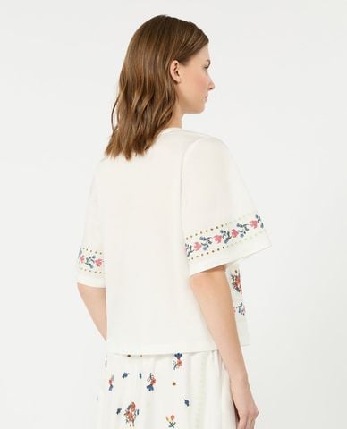  WEEKEND MAX MARA - Áo kiểu nữ cổ tròn tay ngắn Wkdfeltre 