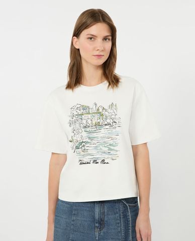  WEEKEND MAX MARA - Áo thun nữ cổ tròn tay ngắn Wkdsala 