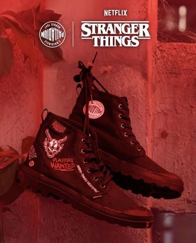  PALLADIUM - Giày sneakers unisex cổ cao Pampa Hellfire x Stranger Things 