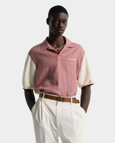  DSQUARED2 - Áo polo nam cổ bẻ tay ngắn phối màu 