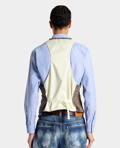  DSQUARED2 - Áo khoác gilet nam cổ V phối nút 